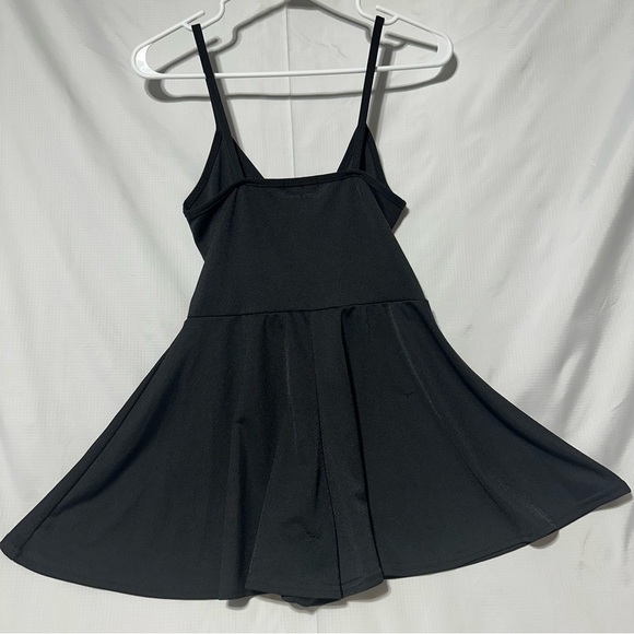 PrettyLittleThing Black Mini Dress Whimsigoth Fairy Milkmaid sz 4 - Picture 2 of 7